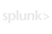 The Splunk logo is shown in white text on a black background.
